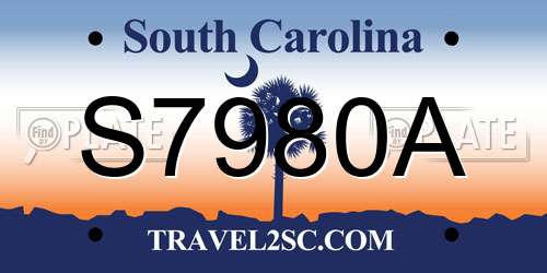 S7980A South Carolina License Plate