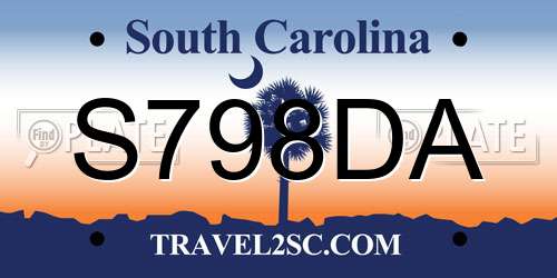 S798DA South Carolina License Plate