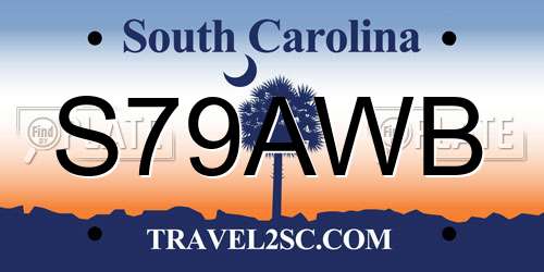 S79AWB South Carolina License Plate