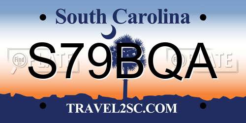 S79BQA South Carolina License Plate