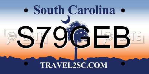 S79GEB South Carolina License Plate