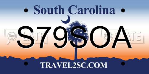 S79SOA South Carolina License Plate
