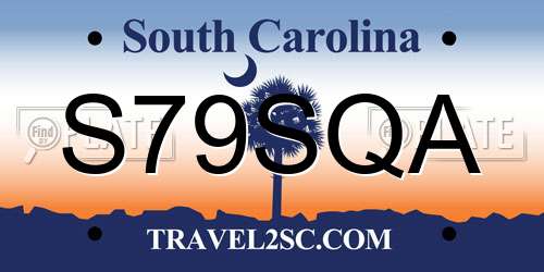 S79SQA South Carolina License Plate