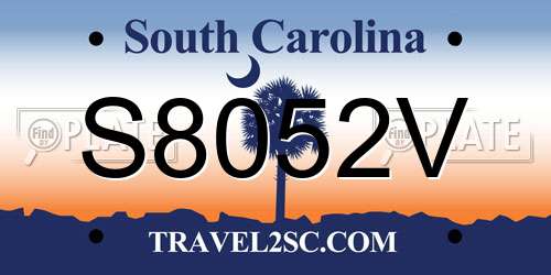 S8052V South Carolina License Plate