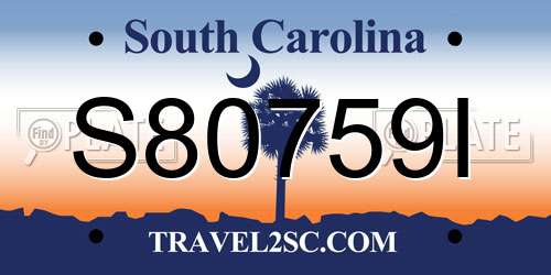 S80759I South Carolina License Plate