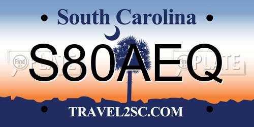S80AEQ South Carolina License Plate