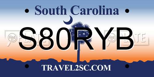 S80RYB South Carolina License Plate