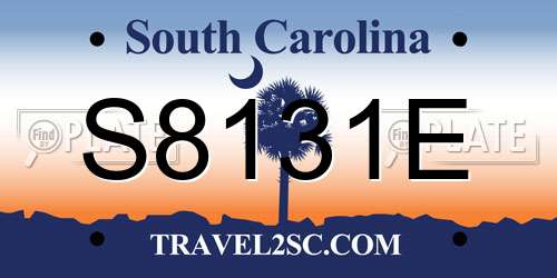 S8131E South Carolina License Plate