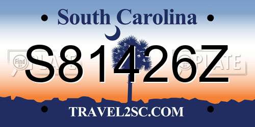 S81426Z South Carolina License Plate