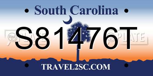 S81476T South Carolina License Plate