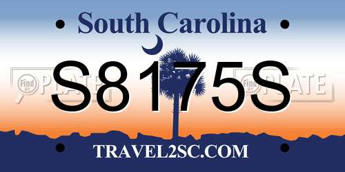 S8175S South Carolina License Plate