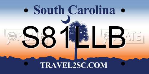 S81LLB South Carolina License Plate