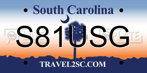 S81USG South Carolina License Plate