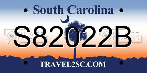 S82022B South Carolina License Plate