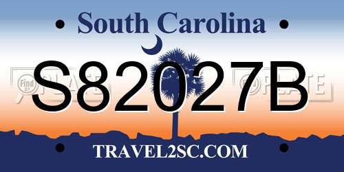 S82027B South Carolina License Plate