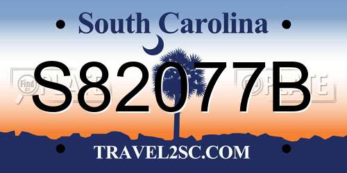 S82077B South Carolina License Plate