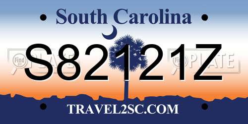 S82121Z South Carolina License Plate