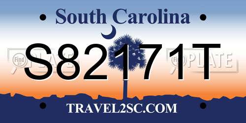 S82171T South Carolina License Plate