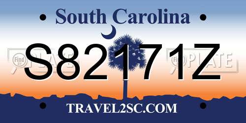 S82171Z South Carolina License Plate