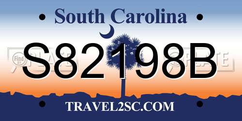 S82198B South Carolina License Plate