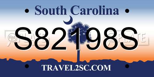 S82198S South Carolina License Plate