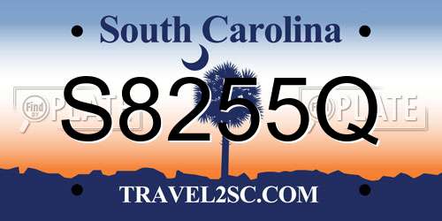 S8255Q South Carolina License Plate