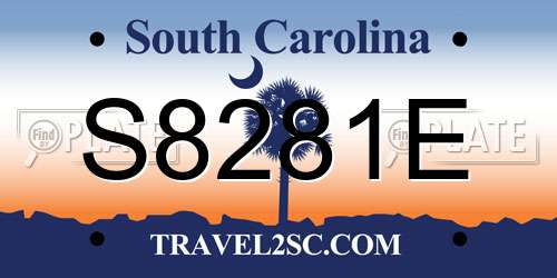 S8281E South Carolina License Plate