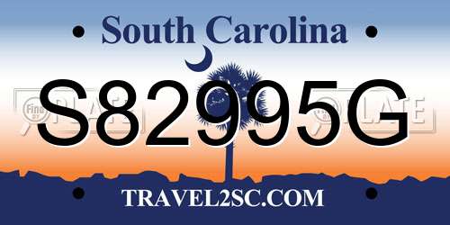 S82995G South Carolina License Plate