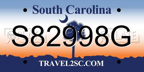S82998G South Carolina License Plate