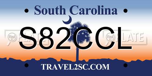 S82CCL South Carolina License Plate