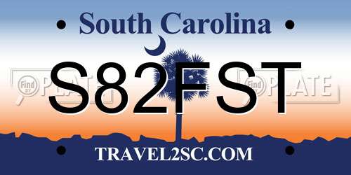 S82FST South Carolina License Plate
