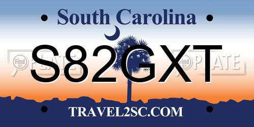 S82GXT South Carolina License Plate