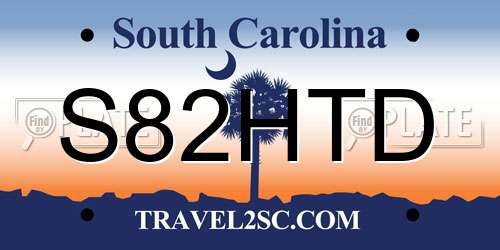 S82HTD South Carolina License Plate