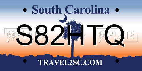 S82HTQ South Carolina License Plate