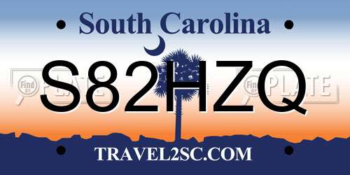 S82HZQ South Carolina License Plate