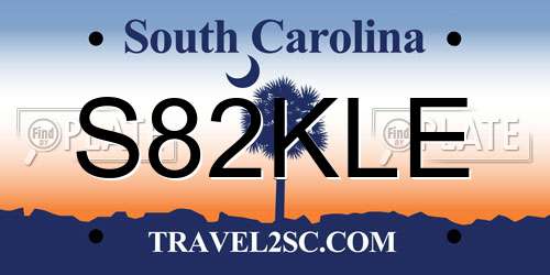 S82KLE South Carolina License Plate