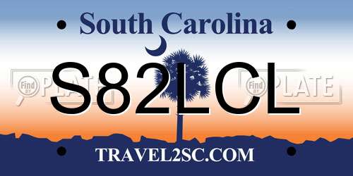 S82LCL South Carolina License Plate
