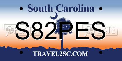 S82PES South Carolina License Plate