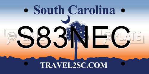 S83NEC South Carolina License Plate