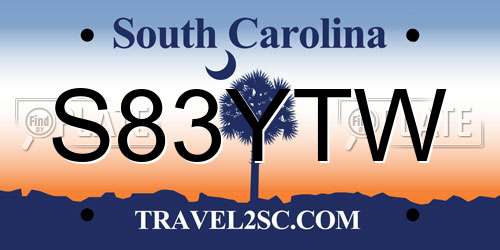 S83YTW South Carolina License Plate