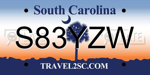 S83YZW South Carolina License Plate
