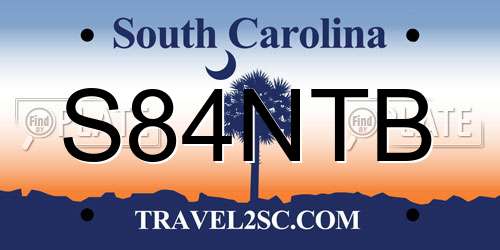 S84NTB South Carolina License Plate