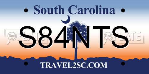 S84NTS South Carolina License Plate