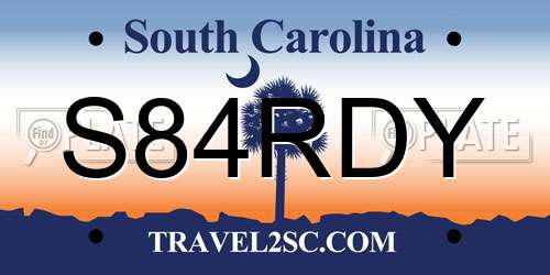 S84RDY South Carolina License Plate
