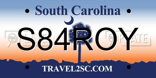S84ROY South Carolina License Plate