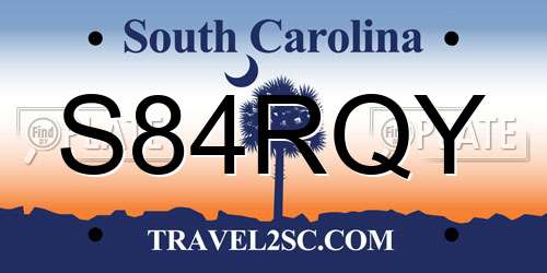 S84RQY South Carolina License Plate