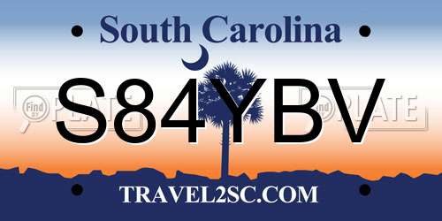 S84YBV South Carolina License Plate