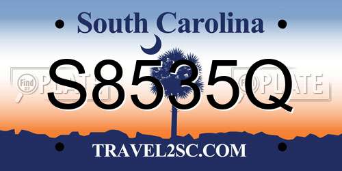 S8535Q South Carolina License Plate