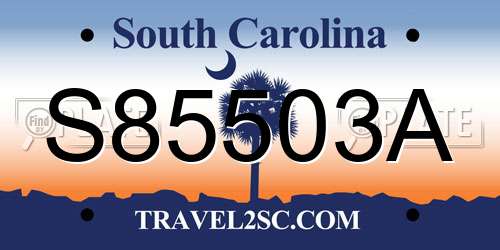 S85503A South Carolina License Plate
