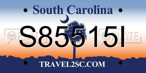 S85515I South Carolina License Plate